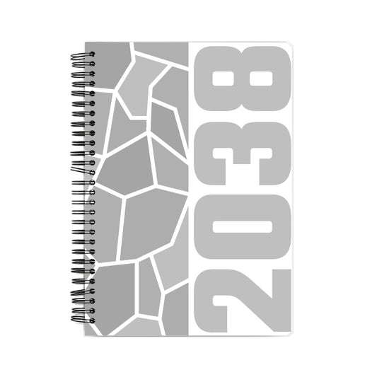 2038 Year Notebook (White, A5 Size, 100 Pages, Ruled)