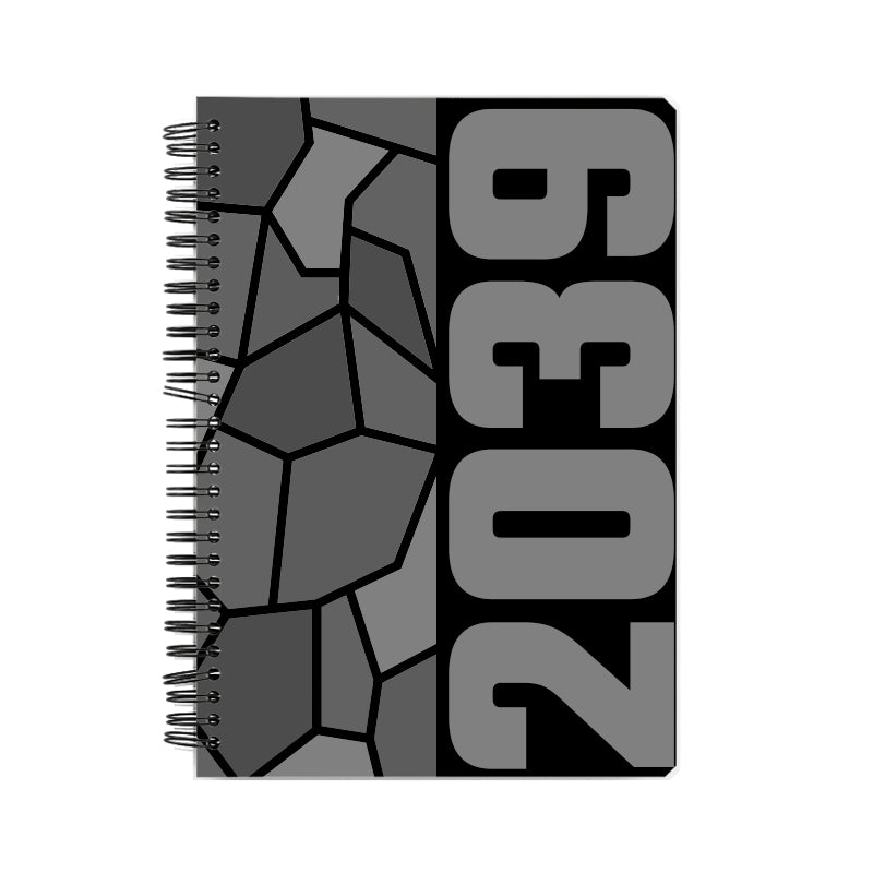 2039 Year Notebook (Black, A5 Size, 100 Pages, Ruled)