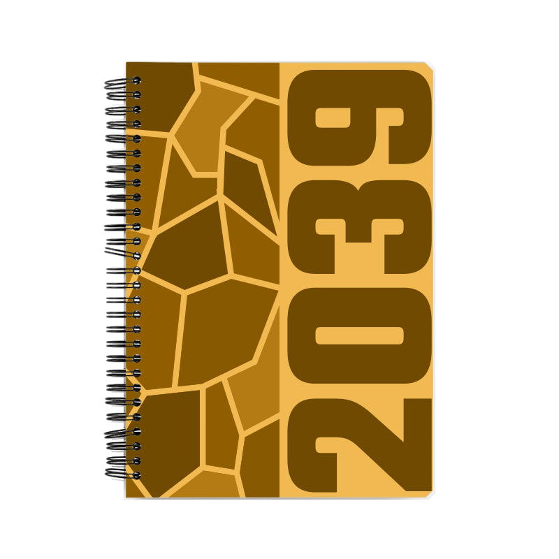 2039 Year Notebook (Golden Yellow, A5 Size, 100 Pages, Ruled)