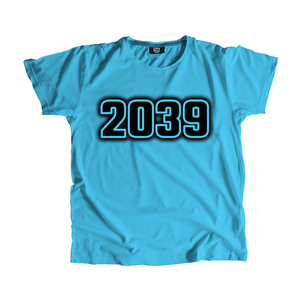 2039 Year Men Unisex T-Shirt (Sky Blue)