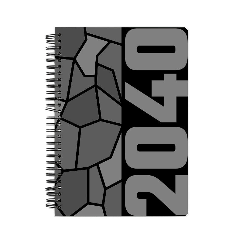 2040 Year Notebook (Black, A5 Size, 100 Pages, Ruled)