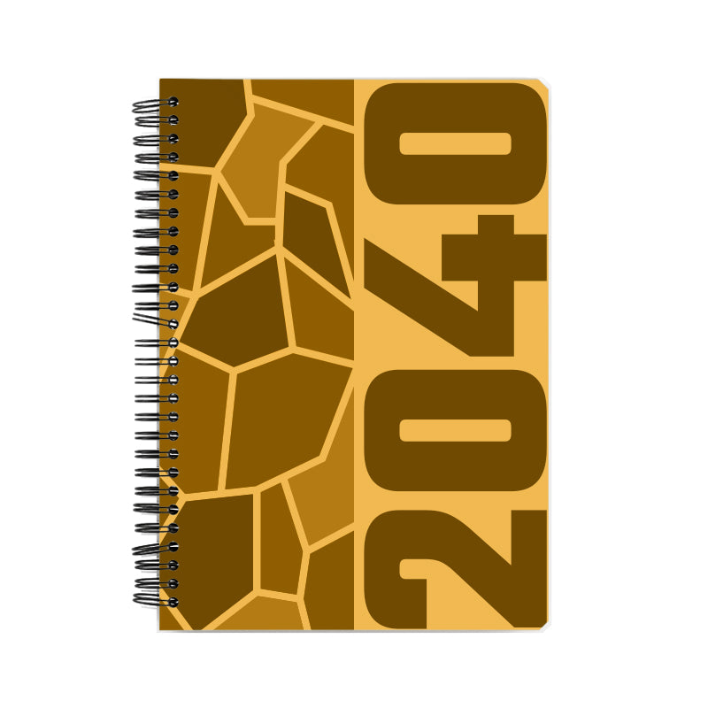 2040 Year Notebook (Golden Yellow, A5 Size, 100 Pages, Ruled)