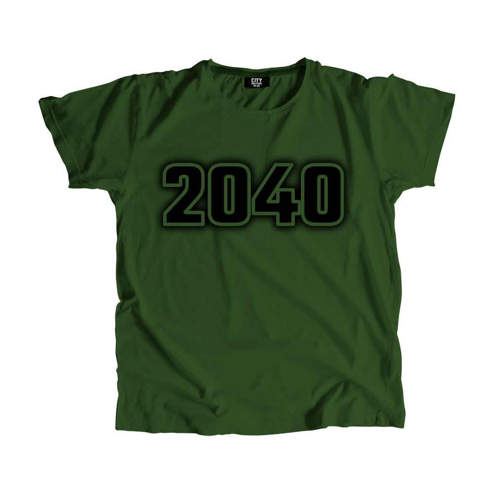 2040 Year Men Unisex T-Shirt (Olive Green)