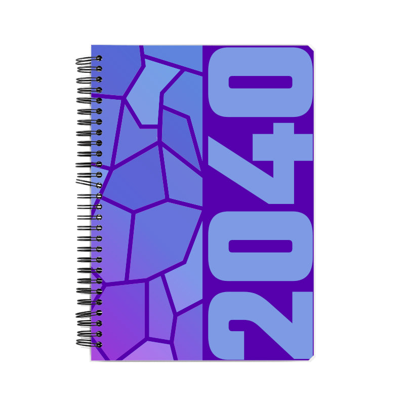 2040 Year Notebook (Purple, A5 Size, 100 Pages, Ruled)