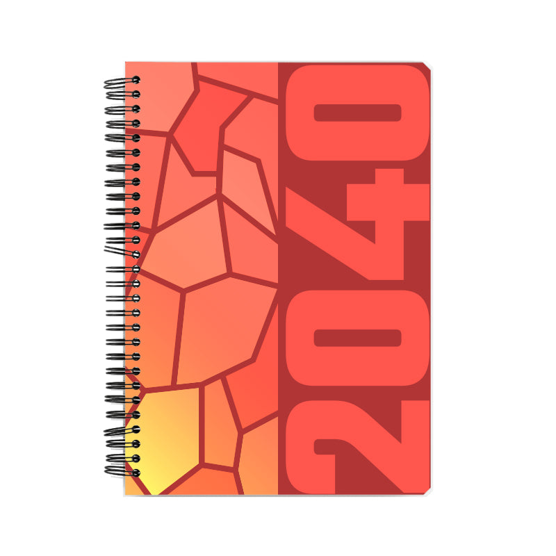 2040 Year Notebook (Red, A5 Size, 100 Pages, Ruled)