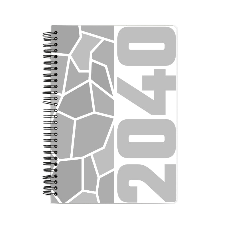 2040 Year Notebook (White, A5 Size, 100 Pages, Ruled)