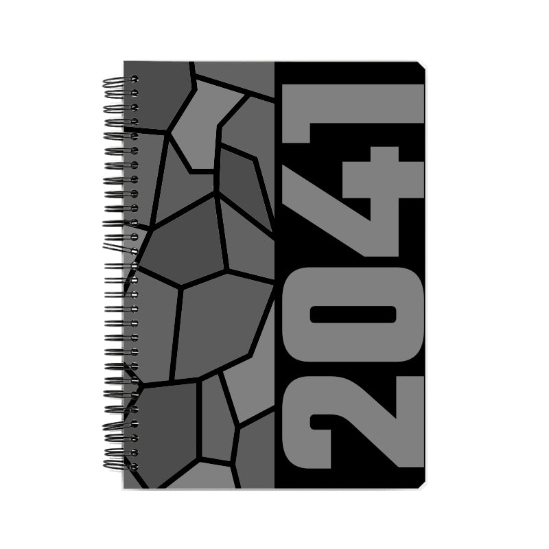 2041 Year Notebook (Black, A5 Size, 100 Pages, Ruled)