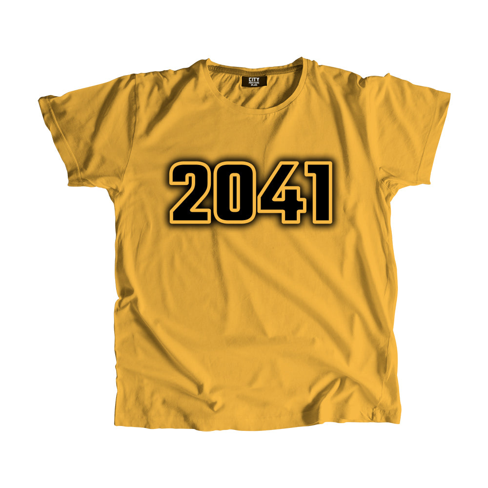 2041 Year Men Unisex T-Shirt (Golden Yellow)