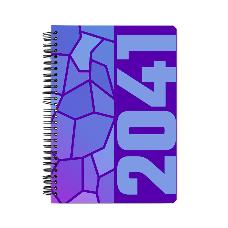 2041 Year Notebook (Purple, A5 Size, 100 Pages, Ruled)