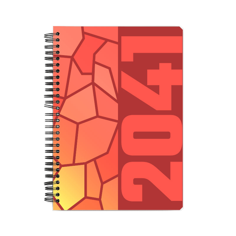 2041 Year Notebook (Red, A5 Size, 100 Pages, Ruled)