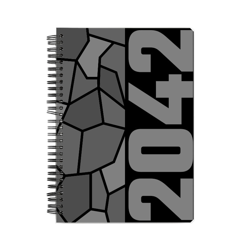 2042 Year Notebook (Black, A5 Size, 100 Pages, Ruled)