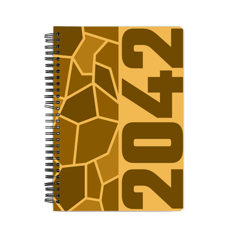 2042 Year Notebook (Golden Yellow, A5 Size, 100 Pages, Ruled)