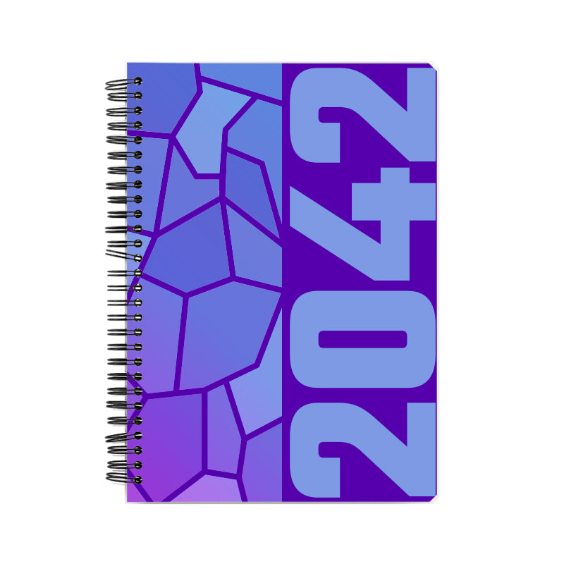 2042 Year Notebook (Purple, A5 Size, 100 Pages, Ruled)