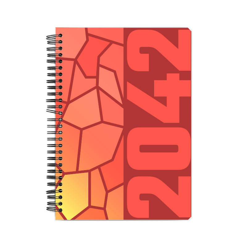 2042 Year Notebook (Red, A5 Size, 100 Pages, Ruled)