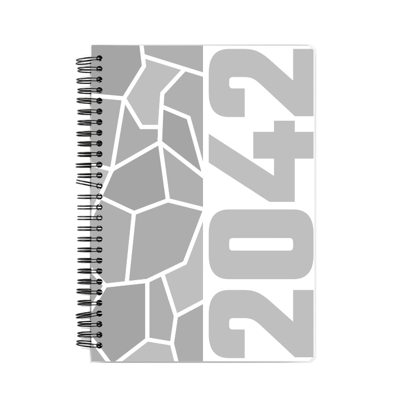 2042 Year Notebook (White, A5 Size, 100 Pages, Ruled)