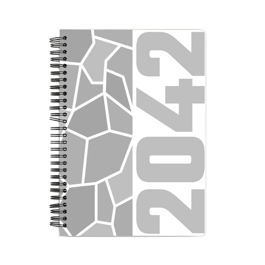 2042 Year Notebook (White, A5 Size, 100 Pages, Ruled)