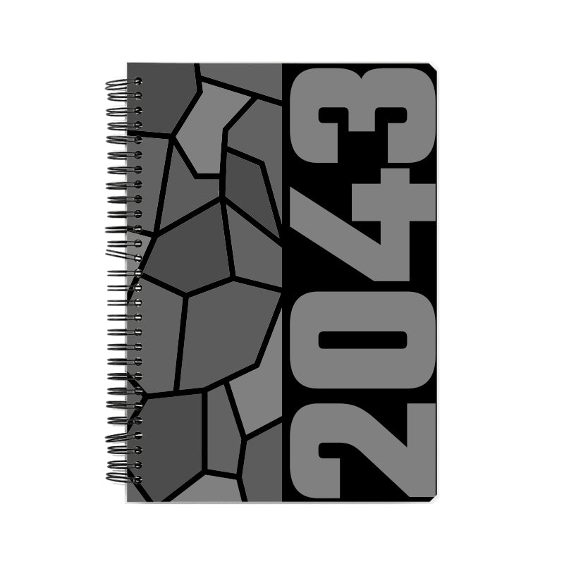 2043 Year Notebook (Black, A5 Size, 100 Pages, Ruled)