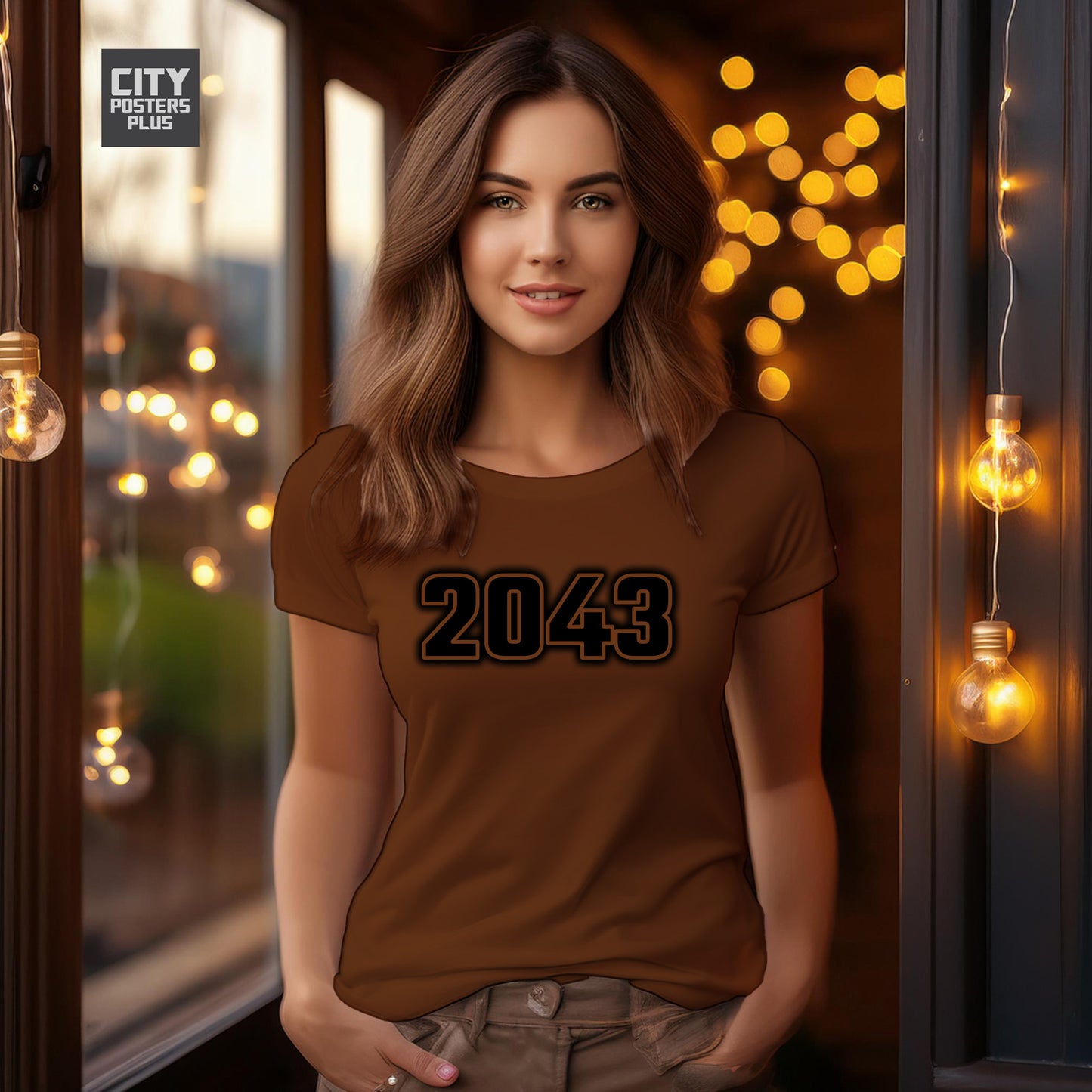 2043 Year Women T-Shirt (Brown)