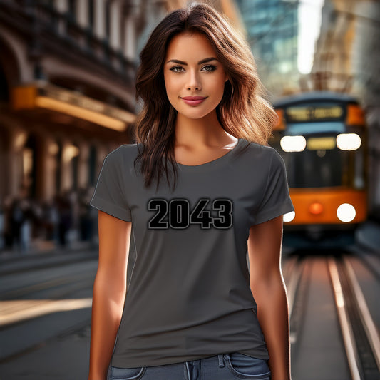 2043 Women T-Shirt | Vintage Birth Year Shirt | City Posters Plus