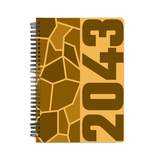 2043 Year Notebook (Golden Yellow, A5 Size, 100 Pages, Ruled)