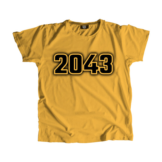 2043 Year Men Unisex T-Shirt (Golden Yellow)