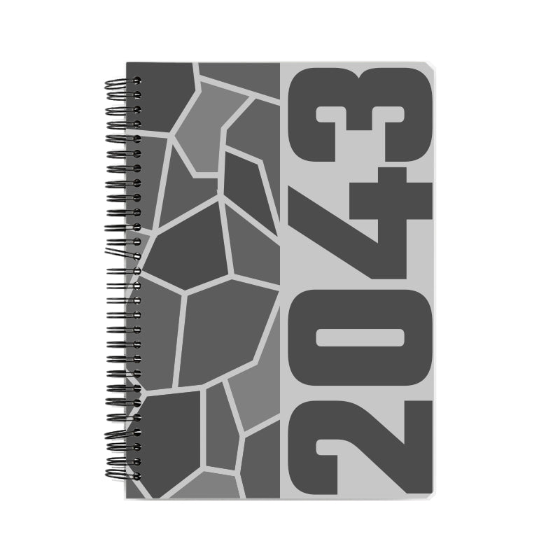 2043 Year Notebook (Melange Grey, A5 Size, 100 Pages, Ruled)