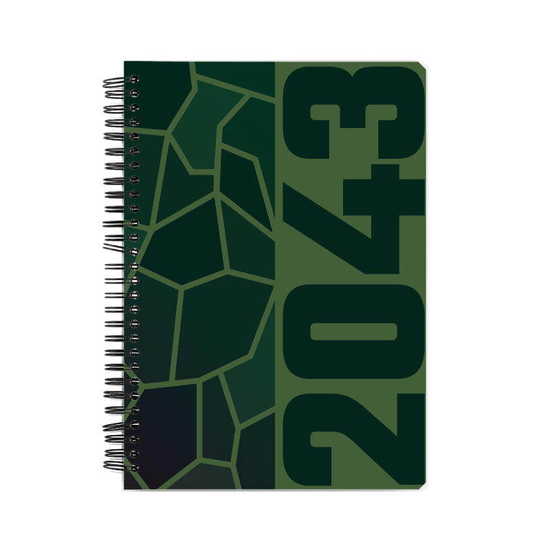 2043 Year Notebook (Olive Green, A5 Size, 100 Pages, Ruled)