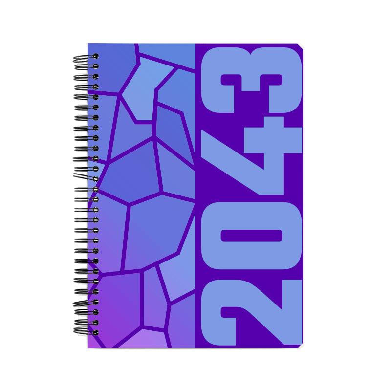 2043 Year Notebook (Purple, A5 Size, 100 Pages, Ruled)