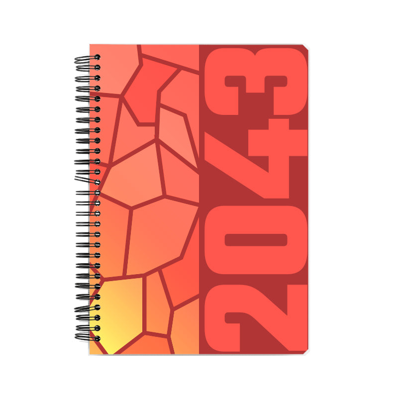 2043 Year Notebook (Red, A5 Size, 100 Pages, Ruled)