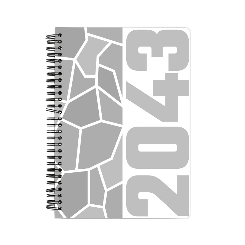 2043 Year Notebook (White, A5 Size, 100 Pages, Ruled)