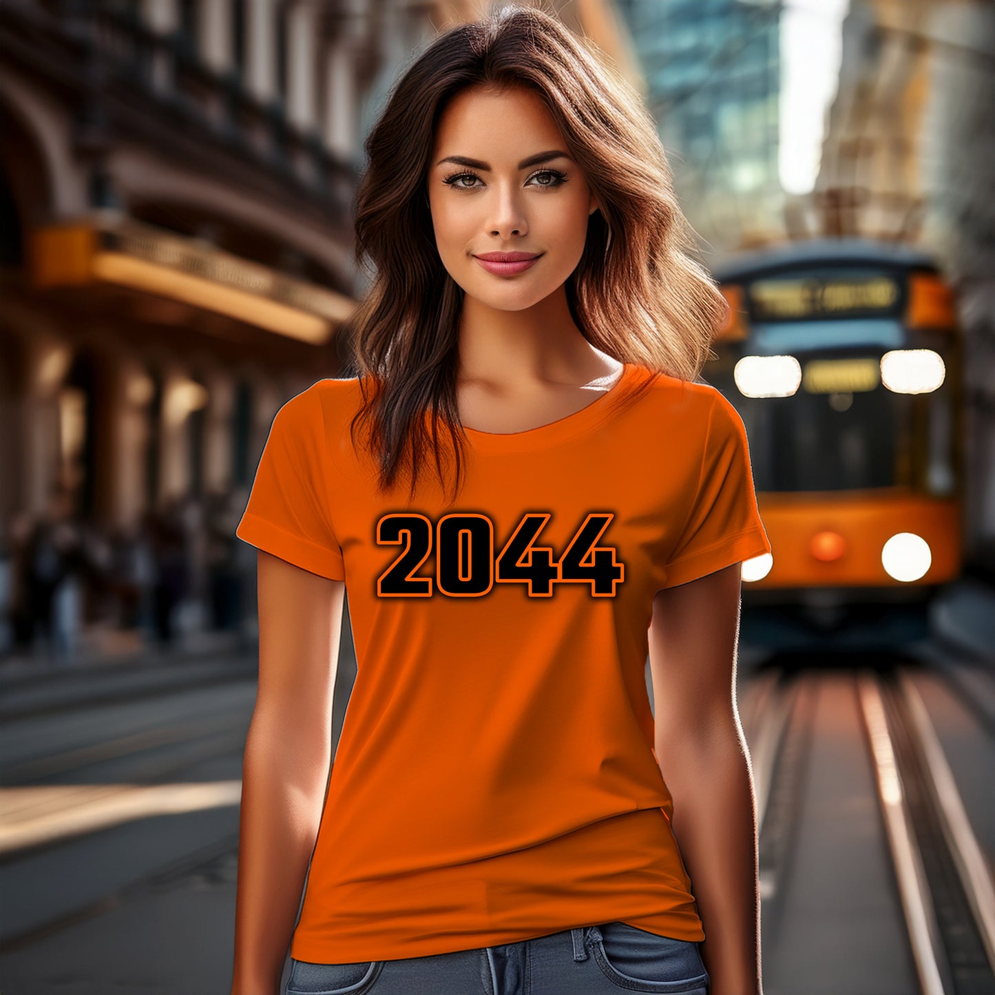 2044 Year Women T-Shirt (Orange)