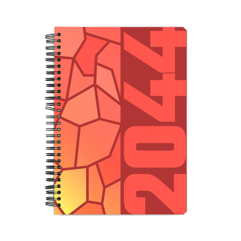 2044 Year Notebook (Red, A5 Size, 100 Pages, Ruled)