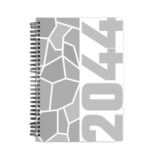 2044 Year Notebook (White, A5 Size, 100 Pages, Ruled)