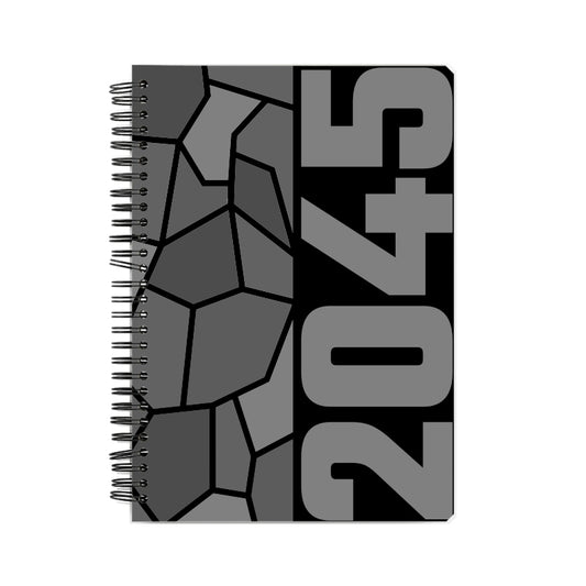 2045 Year Notebook (Black, A5 Size, 100 Pages, Ruled)