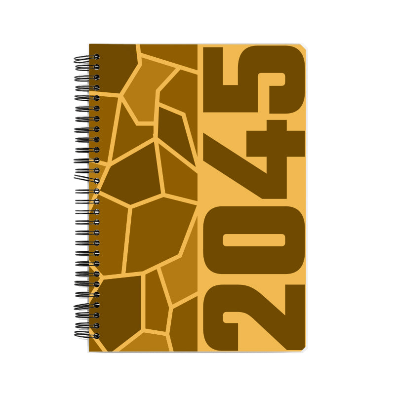 2045 Year Notebook (Golden Yellow, A5 Size, 100 Pages, Ruled)