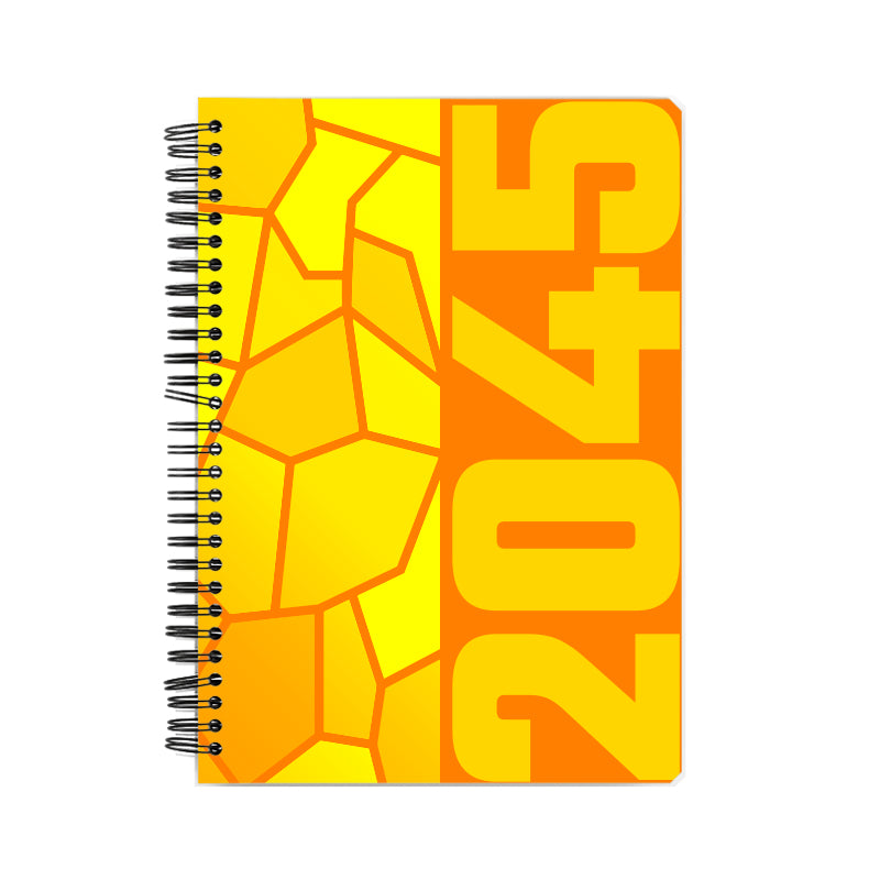 2045 Year Notebook (Orange, A5 Size, 100 Pages, Ruled)