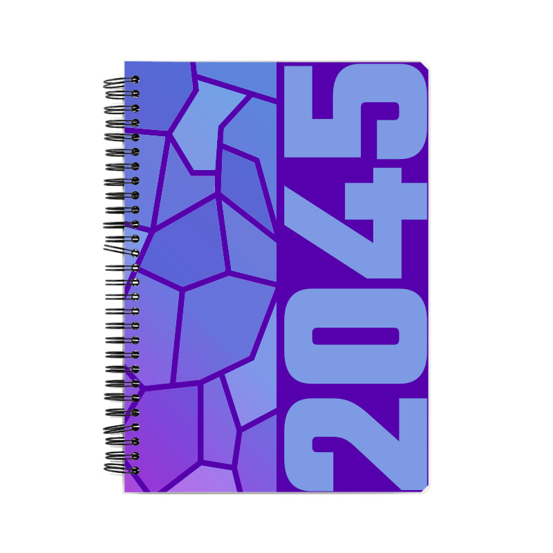 2045 Year Notebook (Purple, A5 Size, 100 Pages, Ruled)