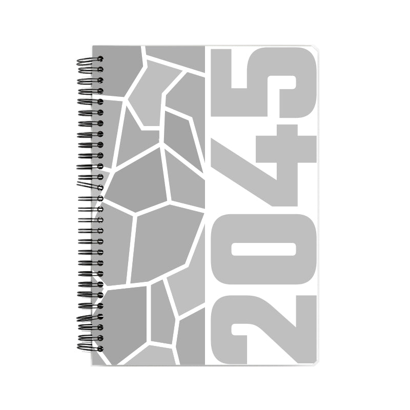 2045 Year Notebook (White, A5 Size, 100 Pages, Ruled)