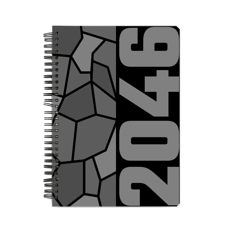 2046 Year Notebook (Black, A5 Size, 100 Pages, Ruled)