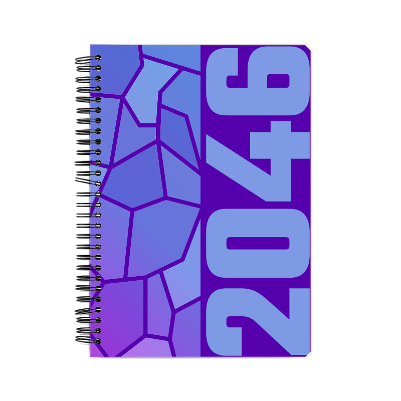 2046 Year Notebook (Purple, A5 Size, 100 Pages, Ruled)