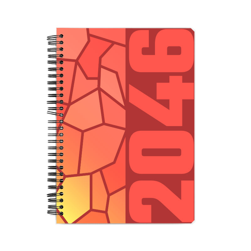 2046 Year Notebook (Red, A5 Size, 100 Pages, Ruled)