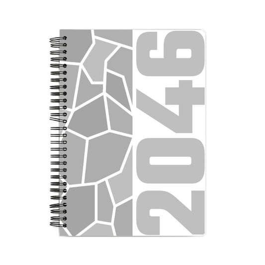 2046 Year Notebook (White, A5 Size, 100 Pages, Ruled)