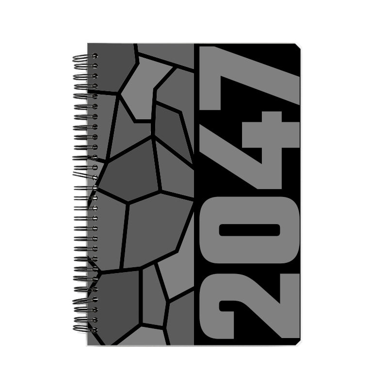 2047 Year Notebook (Black, A5 Size, 100 Pages, Ruled)