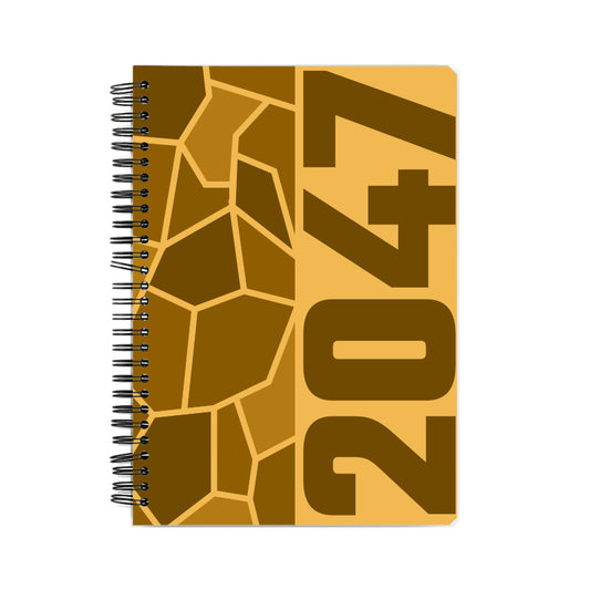 2047 Year Notebook (Golden Yellow, A5 Size, 100 Pages, Ruled)