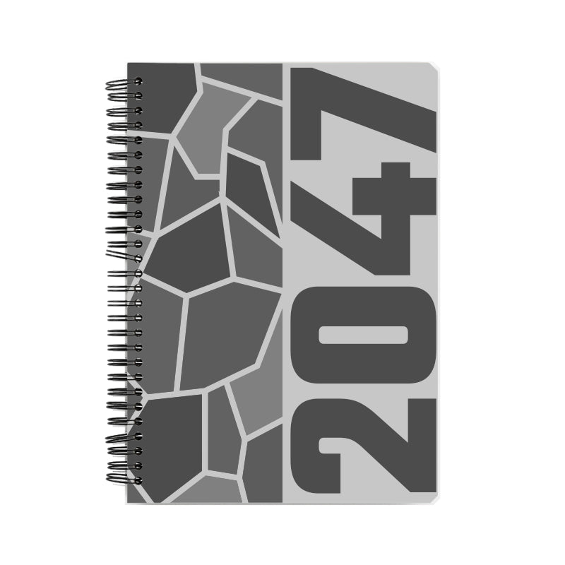 2047 Year Notebook (Melange Grey, A5 Size, 100 Pages, Ruled)