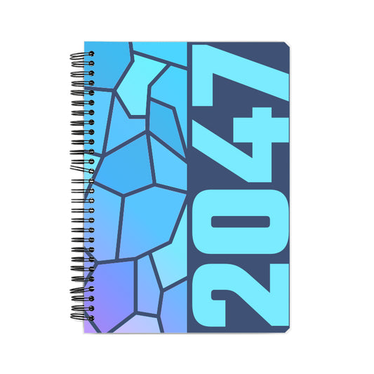 2047 Year Notebook (Navy Blue, A5 Size, 100 Pages, Ruled)