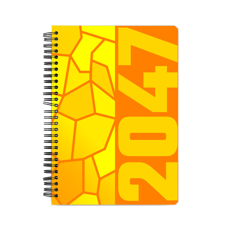 2047 Year Notebook (Orange, A5 Size, 100 Pages, Ruled)