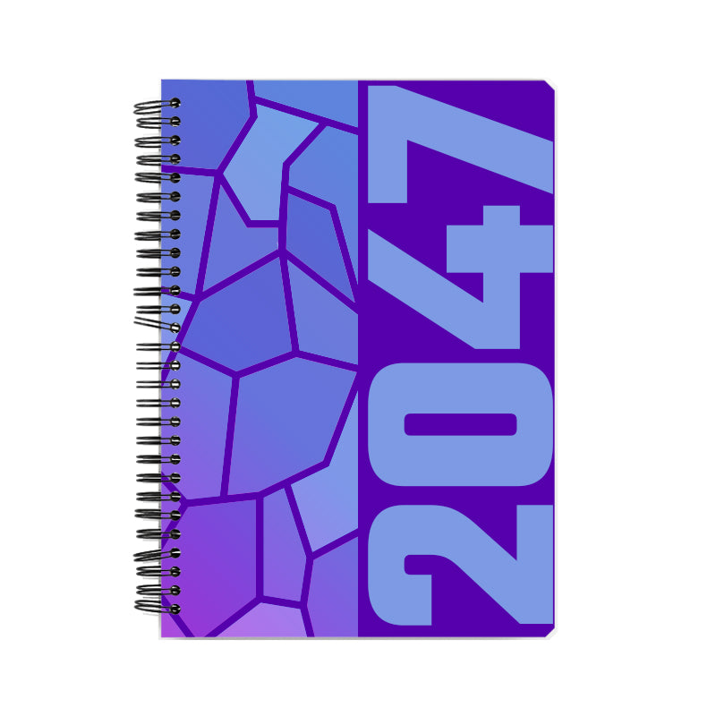 2047 Year Notebook (Purple, A5 Size, 100 Pages, Ruled)