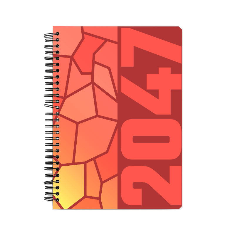 2047 Year Notebook (Red, A5 Size, 100 Pages, Ruled)