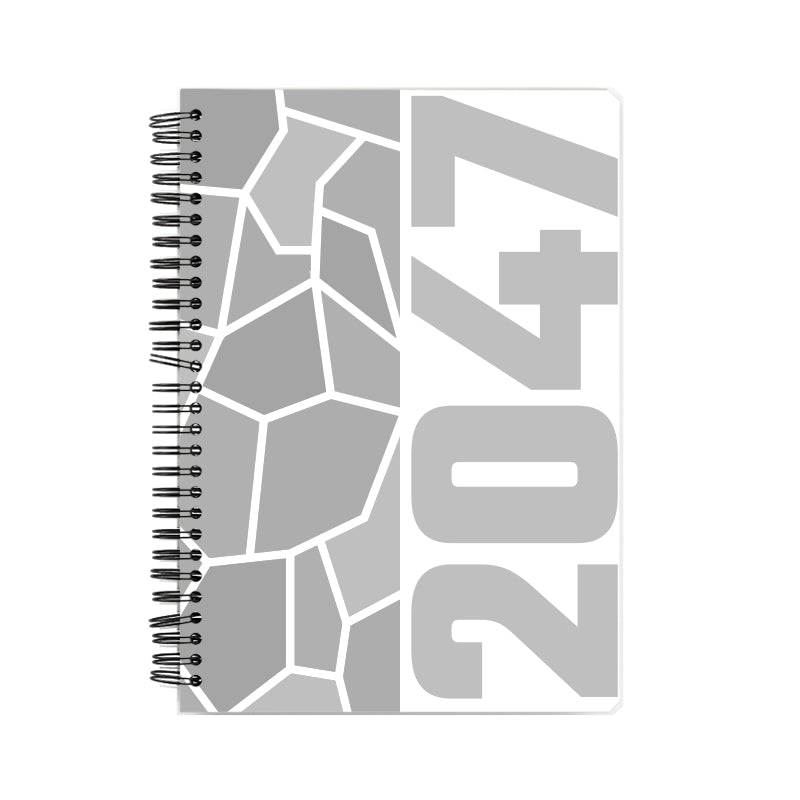 2047 Year Notebook (White, A5 Size, 100 Pages, Ruled)